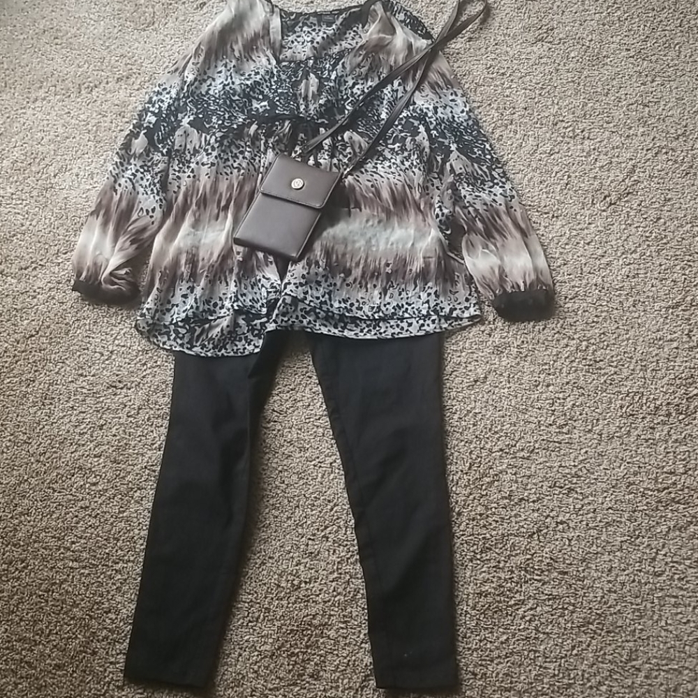 4/$25 August Silk XL see through shirt